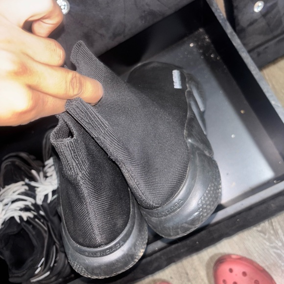 Balenciaga Black Knit High-Top Sneakers - Picture 1 of 4